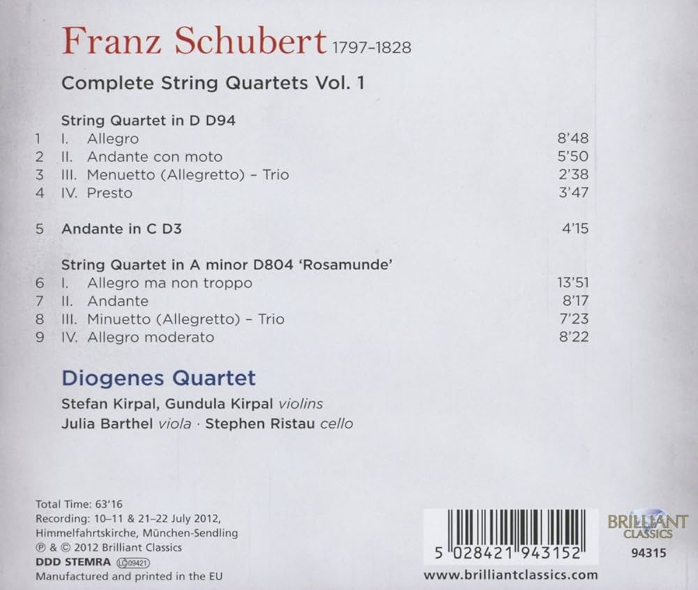 クラシック Schubert:Complete String Quartets Classical Net Review - Schubert - Complete String Quartets